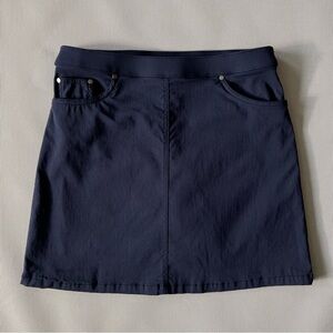 Hearts Of Palm Petite Navy Blue Golf Skort Skirt Built in Shorts Size 8P